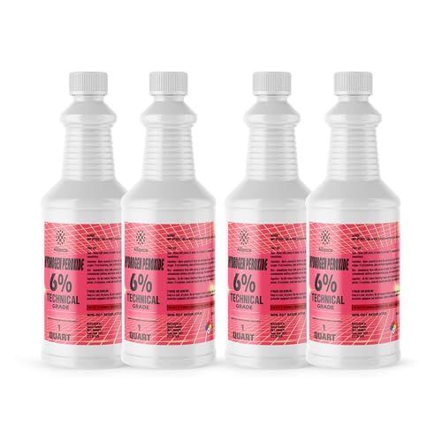 Hydrogen Peroxide 6% Technical Grade - 4 Quarts – for Industrial Cleaning, Oxidation, Bleaching, Chemical Processing, and Wastewater Treatment