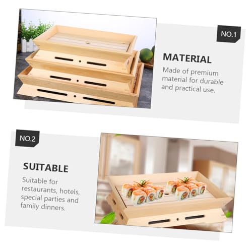 Bandeja doble de sushi estilo japonés de plástico miniatura 3