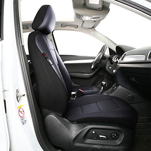 P&J Auto Premium Pu Leather Car Seat Cover Full Set In 11Pcs Universal Fit For Most Cars Suvs Trucks Vans Airbag Compatible Black #TOP3