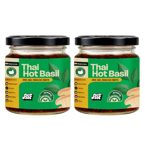 Image of ASF Thai Hot Basil Sauce Pack of 2, 360g | Spicy Garlic Blend | Ready Cooking Essential | Ideal Noodles Rice Vegetables Protein Meals | Conceptualized in the UAE | Clean Label