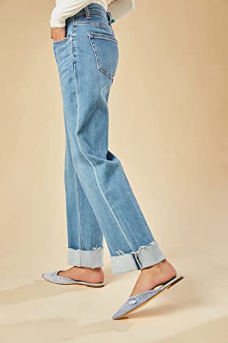 Reitoye Women's Denim Flat Mules Slip On Pointed Toe Slipper House Slide Sandals Us 9 #TOP2