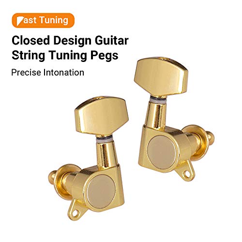 mewmewcat 6 pcs Pegs de corda de guitarra lacrados afinadores de travamento 3L3R Pegs de afinação af