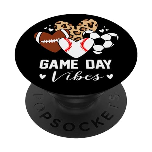 Game Day Vibes Funny Baseball Football Mom Heart PopSockets PopGrip Interchangeable Game Day Vibes Funny Baseball Football Mom Heart PopSockets PopGrip Interchangeable