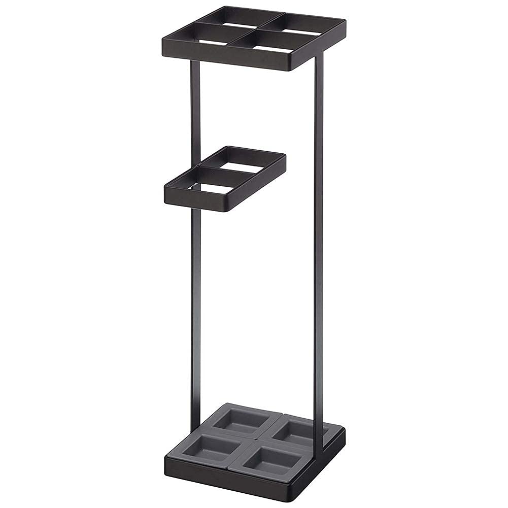 Porte-parapluie noir CHEWYNP avec bac d'égouttement pour couloir d'entrée