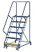 Vestil LAD-PW-32-6-G Portable Warehouse Ladder Grip 30-1/4" x 14" 6 Step, Blue