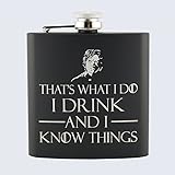 petaca juego de tronos Capacidad de 18 cl. Petaca estilo Tyrion Lannister, inspirada en Juego de Tronos, 18 cl, en color negro