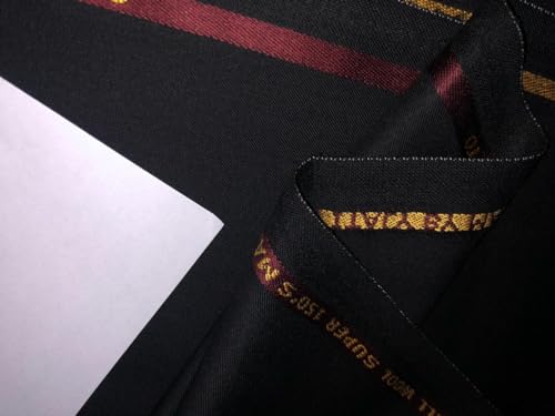 Tissu polyester et laine noir infroissable au tombé lourd impeccable - 2