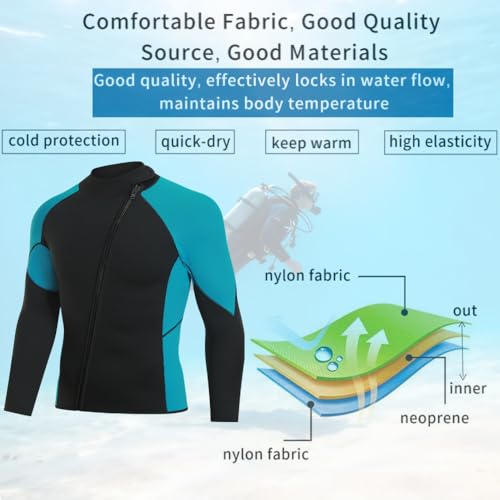 C-STREAM Chaqueta y Pantalones de Traje de Neopreno 3MM Invierno para Hombre y Mujer Separados para Surf, Snorkel y Buceo miniatura 3