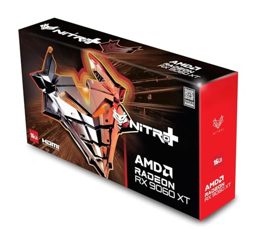 Image of Nitro+ AMD Radeon RX 9060 XT OC 16GB GDDR6 GPU - AMD RDNA 4 PCIe 4.0 Video Card, HDMI, DisplayPort, Triple Fan Cooling, 16GB GDDR6 OC Edition