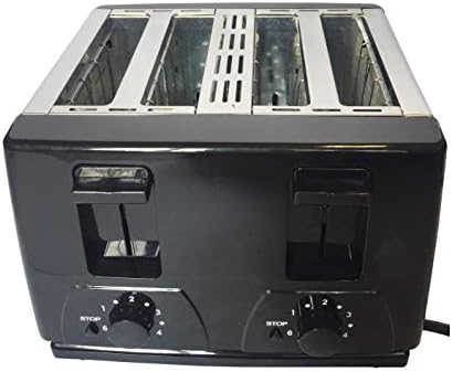 Toaster 4 Slice Toaster BT410 Steeliness Steel housing Black Toaster 1300W auto pup up Function, Variable Electronic Timing Control