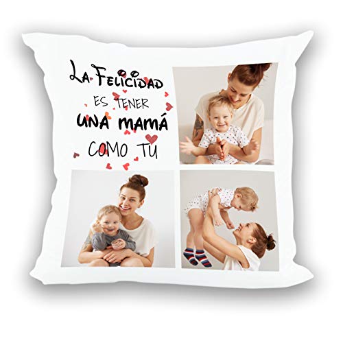 Foto Joker Cojín 40x40 Collage + Texto Personalizable (Azul)