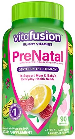 vitafusion PreNatal Gummy Vitamins, Lemon & Raspberry Lemonade Flavored  Pregnancy Vitamins for Women, 90 Count