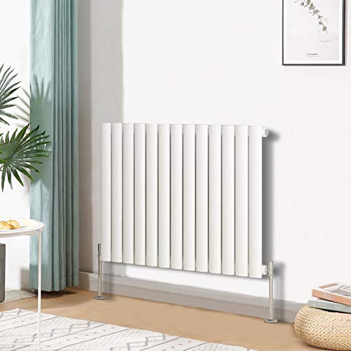 Blümme Single Oval Column Horizontal Designer Radiator 600x767mm White