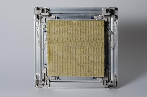 Falso techo EI 30 equipado con trampilla de aluminio natural y lana de roca 3