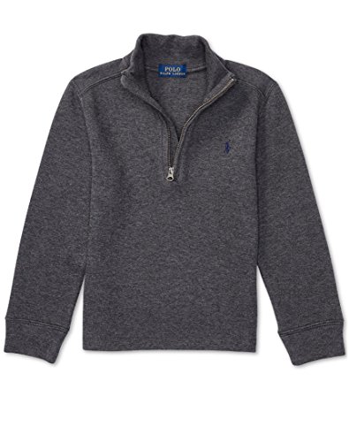 Ralph Lauren Polo Boys Half Zip French Rib Sweater - Grey - 3/3T
