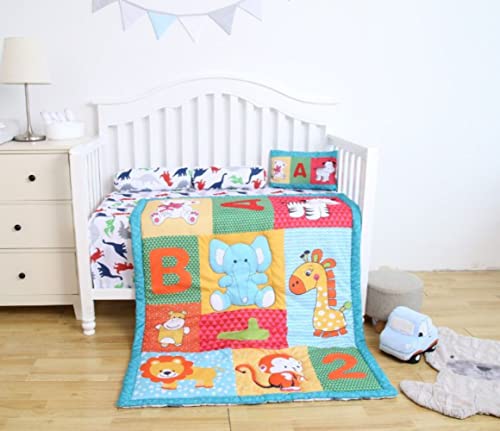 Image of Petals Dreams Baby 5 pcs. Bedding Set | Reversible Comforter Blanket & Bedsheet Set for (0-5 Years) | Baby Crib Bedding Set (Multicolor)
