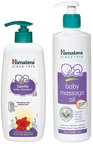 Image of Himalaya Baby Shampoo (400 ml) and Massage Oil (500ml) Combo