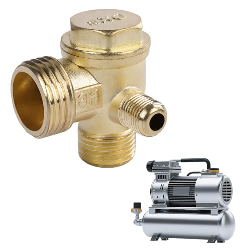 20x16x10mm Clapet anti-retour fileté à 3 voies, pour Compresseurs d’Air,Filetage Mâle, 1/2 Pouce, Connecteur Pneumatique à 90 Degrés, pour Pompes à Air...