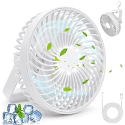 Ventilador Mavichi COZII Ventilador de Mesa Recargable, 2 en 1 Ventilador USB Portatil con 4 Velocidades - Mini Ventilador Silencioso, Timing y Luces LED, Ventilador Pequeño para Hogar, Camping y Oficina