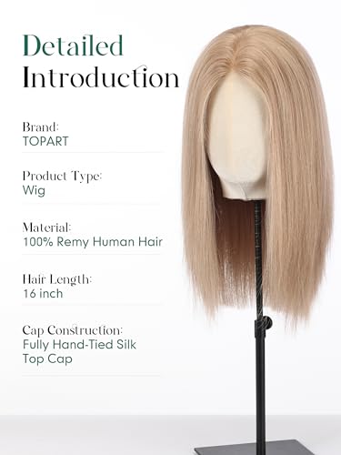 Image of 5x6 HD Swiss Lace Front Wig for White Women, Gray Blonde Straight Remy Human Hair Bob Wig, 100% Hand Tied Technique (16 Inch)