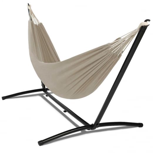 IDMarket - Hamaca con soporte de metal y tela, color gris