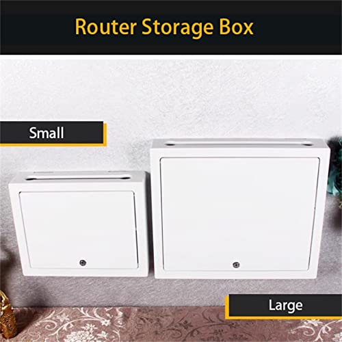 Support mural pour routeur discret dans le salon blanc chic de 48 cm