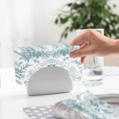 100 pack Floral Linen Feel Disposable Bathroom Napkins,Paper Napkins Decorative,paper hand towels for bathroom,Dessert Napkins Folded 7.8 x 4.3 Inches Disposable Napkins for Dinner Baby Shower
