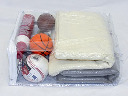 Oreh Homewares Heavy Duty Vinyl Zippered (Clear) Storage Bags (9" X 11" X 4") For Dresses, Shirts, Pants, Fabrics (1.7 Gallon) 5-Pack #TOP5