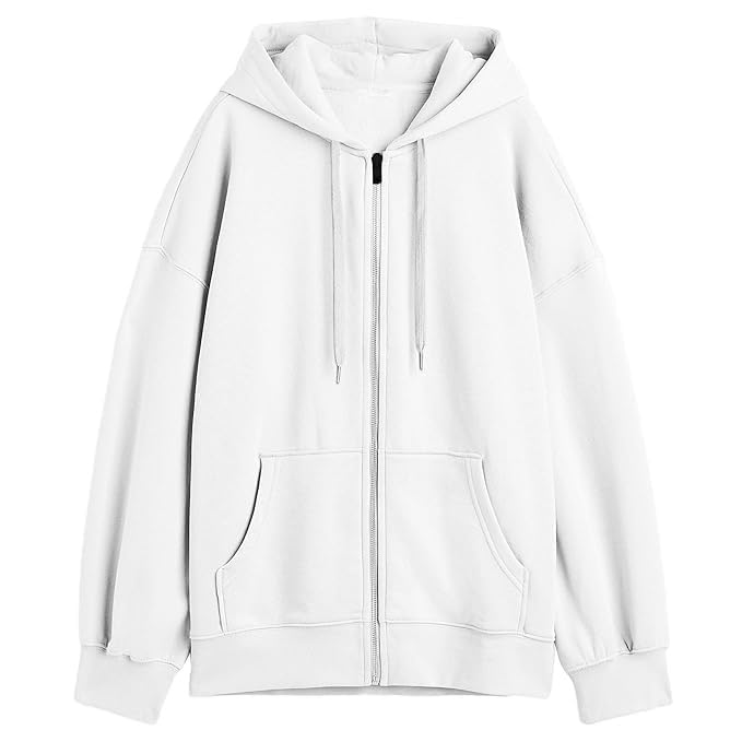 a to z creation Solid Hooded Neck Long Sleeves Zip-up Jacket For Women's (IN, Alpha, 2XL, Regular, WHITE)-picture-18