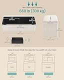 SONGMICS Folding Storage Ottoman, Storage Box, 38 x 110 x 38 cm, Ottoman with Removable Lid, Smile Design, Load up to 300 kg, for Living Room, Bedroom, Cream White LSF097W02 - Image 3