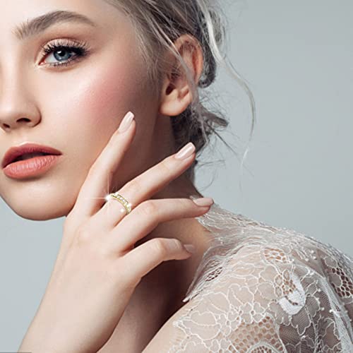 925 Sterling Silver Rings for Women 2025 Trendy Simulated Diamond Wedding Ring 14K Gold Plated Solid Ring Party Jewelry Birthday Gift for Her3