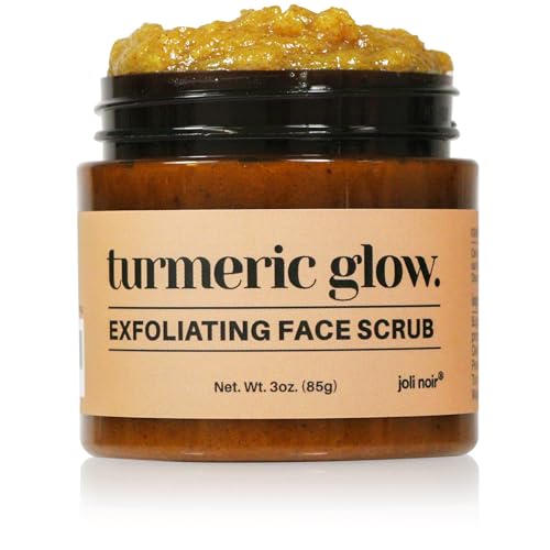 Joli Noir - Brightening Turmeric Scrub With Honey, Cinnamon & Vitamin E - Fragrance Free Exfoliating Face Sugar Scrub - For Acne, Hyperpigmentation & Dullness