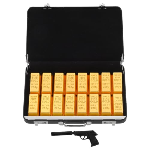 Mini valises dorées pour créer des scènes réalistes de maison de poupée
