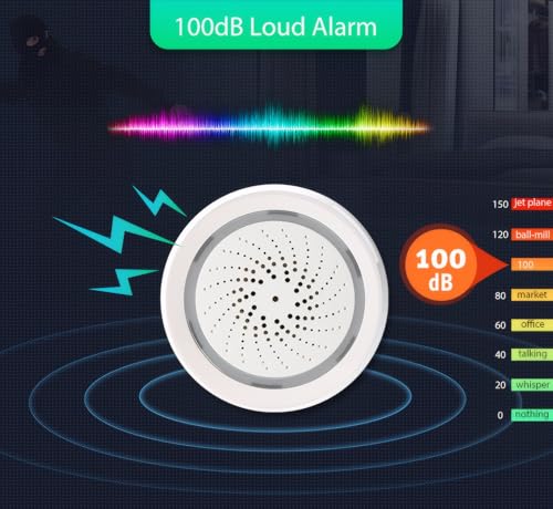 Mengshen Alarma WiFi Inteligente Sirena de Alerta Fuerte de 100 dB con luz estroboscópica para Seguridad en el hogar y Control Remoto de la aplicación Funciona con Tuya/Smart Life/Alexa/Google Home - imagen 6