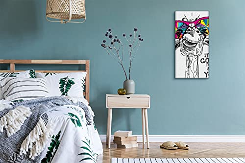 Horloge sur Toile Salon Décoration Image Girafe Ambiance Chaleureuse