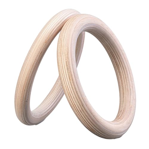 Anillas de gimnasia de madera para fitness en casa 2 unidades miniatura 1