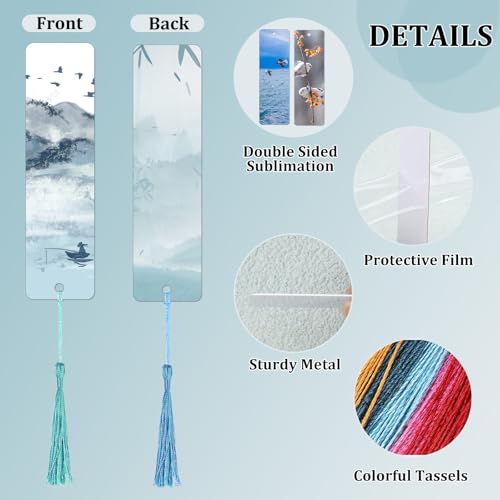 Lot de marque-pages en aluminium durable avec pompons soyeux - 3