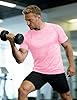 MAGCOMSEN Mens Running Top Short Sleeve Gym Top Sport Breathable Training Shirt Lightweight Activewear Tshirt,Pink,XL #2