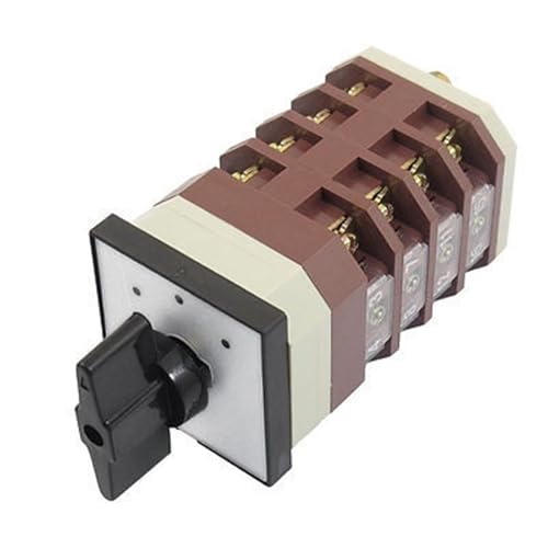 Interrupteur inverseur rotatif 380V 16A à 3 positions avec contacts 4NO 4NC