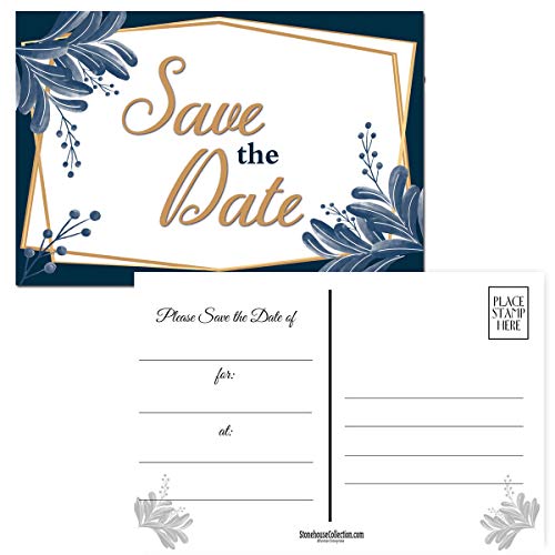 Image of Stonehouse Collection | 40 Fancy and Formal Save The Date Postcards | Wedding, Baby Shower, Birthdays, Celebration Announcements | Great For Any Occasion | 4 inch x 6 inch Postcards - Made in the USA