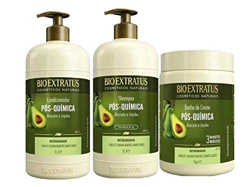 Kit Bio Extratus Restaurador de Cabelos Abacate Pós-Química 3 Litros
