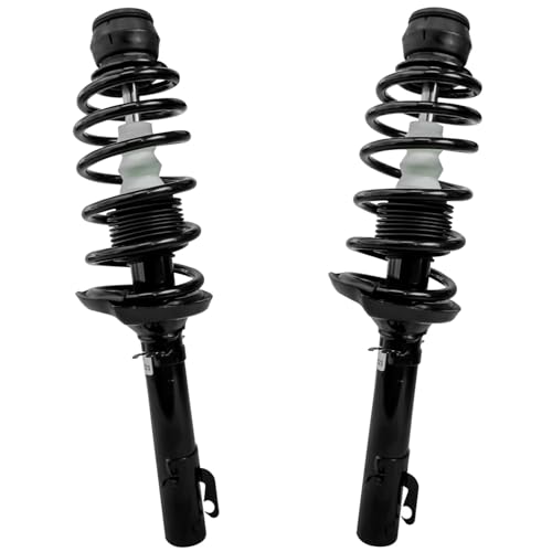 Image of Detroit Axle - Front 4pc Steering Knuckles Kit for 1998-2010 Volkswagen Beetle, 1999-2006 Golf, 1999-2005 Jetta, 2 Steering Knuckles & Wheel Bearing Hubs 2 Struts w /Coil Spring Replacement Suspension