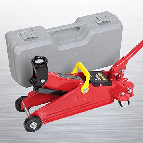 Big Red Hydraulic Trolley Service Lift Jack/Portable Floor Jack With Special Slow Release And Blow Mold Carrying Storage Case : 2 Ton (4,000 Lb) Capacity, Red,T82012Gs #TOP7