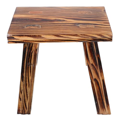 FOYTOKI Taburete y Fácil de Almacenar de Madera de Pino Bordes Redondeados Pequeño Taburete Auxiliar Resistente y Compacto Adecuado para Hogar y Dormitorios