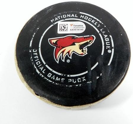 2017 Arizona Coyotes vs. Florida Panthers Game Used Puck 12-19-17 AA0016395 - NHL Unsigned Game Used Pucks