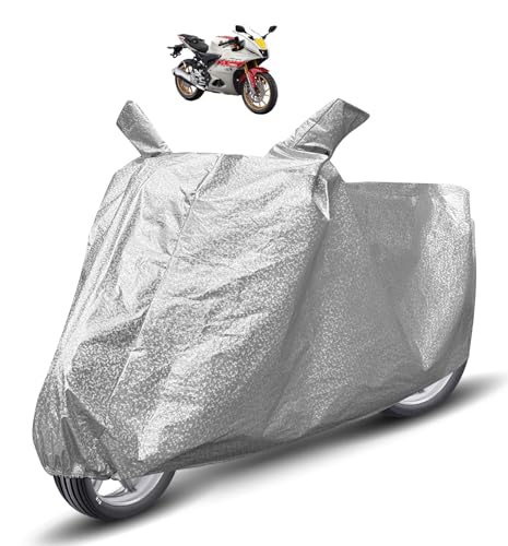 Image of Auto Hub Waterproof Bike Cover Compatible with Yamaha R15 Dustproof, UV Protection Two Wheeler Bike R15 Cover - Metallic Silver
