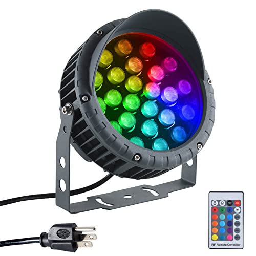 Ajinsn Led Landscape Lights 96W Rgbw Color Changing Led Garden Lighting Remote Control Ip65 Waterproof Spotlight Garden Patio Spotlight Decorative Lamp For Outdoor Indoor #TOP20