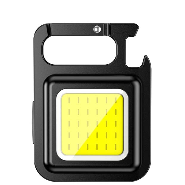 Mini Bright Rechargeable COB LED Keychain Lights,Portable Pocket Flashlight with Backside Magnet, Foldable Bracket and Bottle Opener, 4 Lighting Modes for Outside Sports-image-15