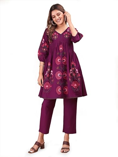 Image of Womanista Women Coord Set | Embroidered Set | Pure Cotton Coords | Stylish 2 pcs Outfits