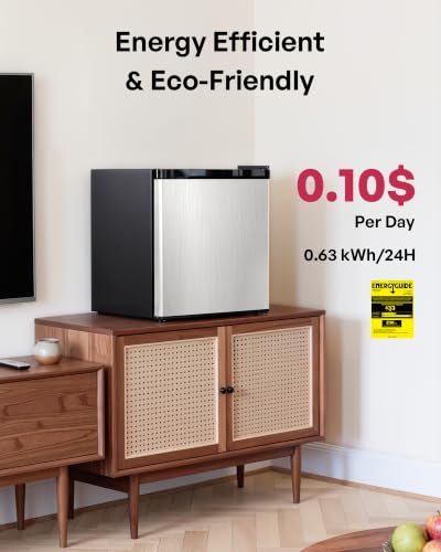 Image of Icyglee 1.7 Cu.Ft Mini Fridge with Freezer, Compact Refrigerator, Silver
